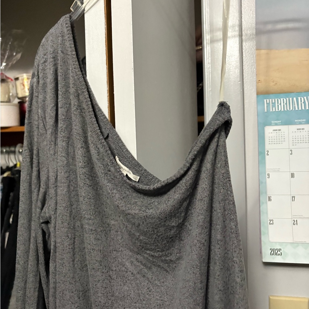 Maurices Asymmetrical Gray Maxi Sweater - Picture 2 of 3
